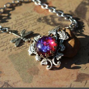 Dragonflies On Fire in the Morning Glories Necklace! Perfect Birthday Gift!